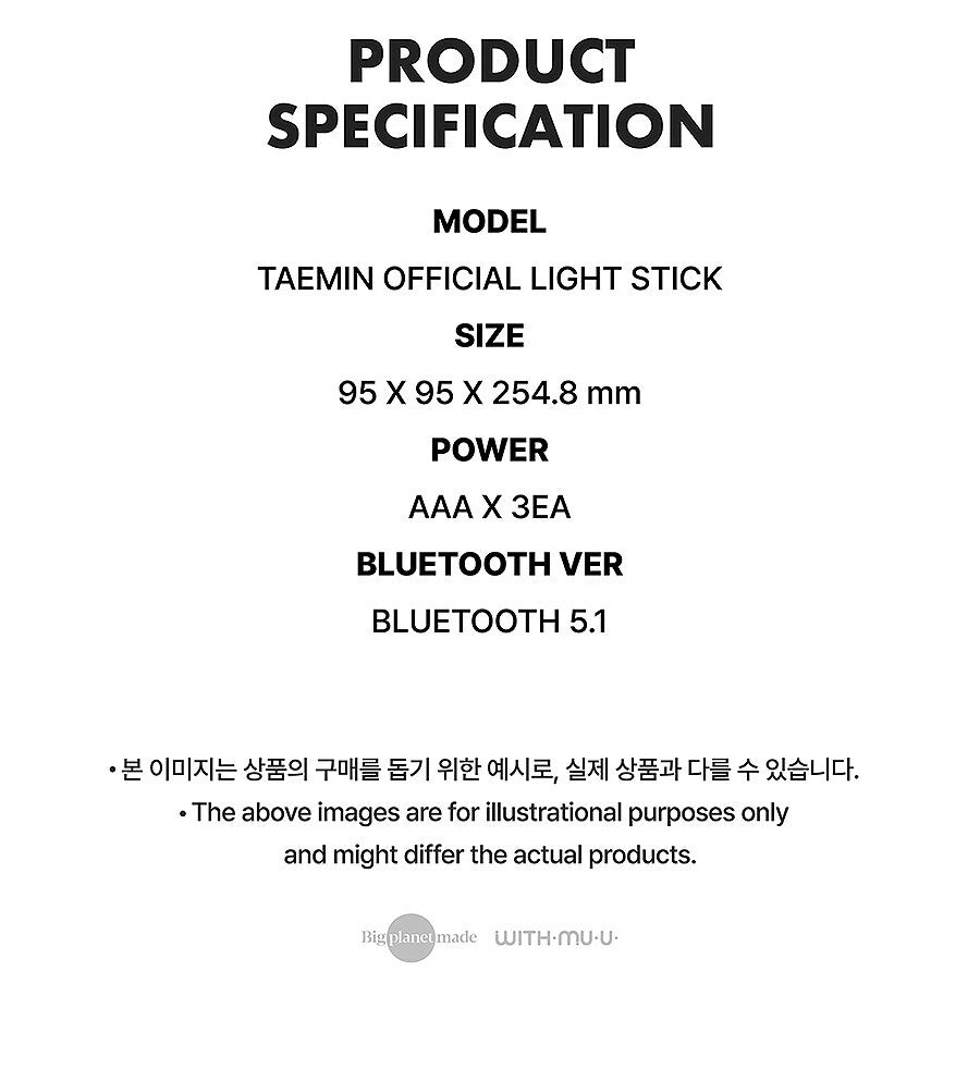 Shiny Taemin Official Light Stick + Bonus Photo Card K-POP