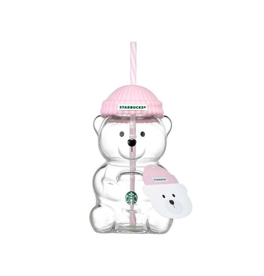 Starbucks Baby Pink Bearista Glass Cold Cup 591ml, Gift for Foreign Guests
