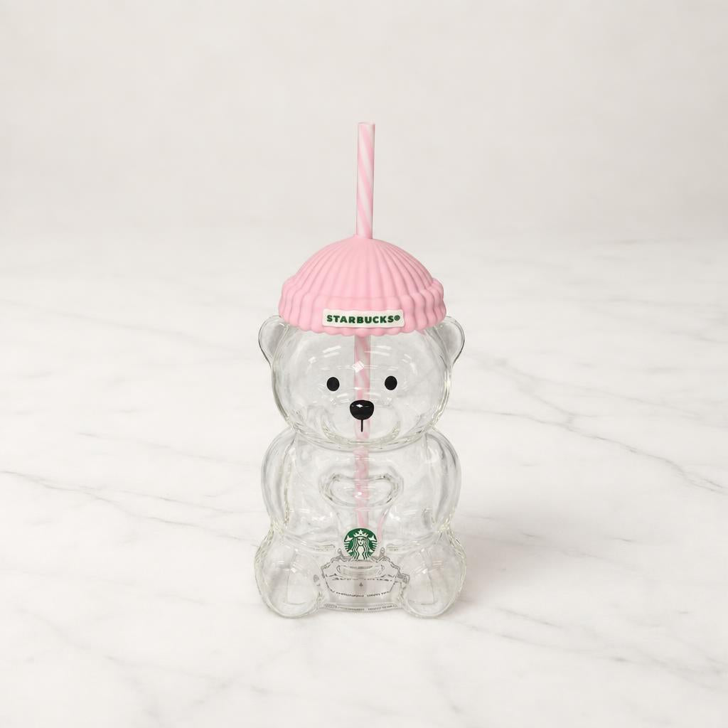 Starbucks Baby Pink Bearista Glass Cold Cup 591ml, Gift for Foreign Guests