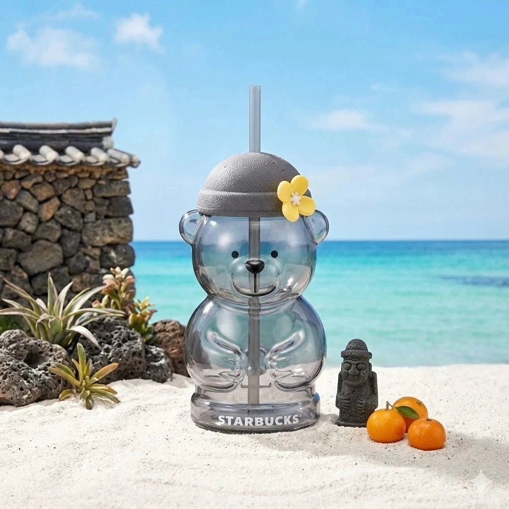 Starbucks Korea Exclusive 2024 Jeju Bearista Glass Cold Cup 591ml Limited