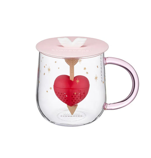 Starbucks Color Changing Tea Infuser Glass 414ml Heart 2021 Valentine