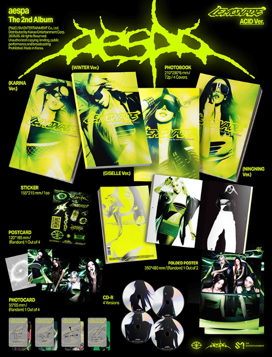 Aespa The 2nd Album LEMONADE ACID Ver. Random Edition CD K-POP