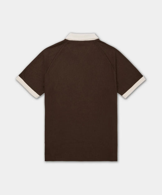 Adidas Waffle Short-Sleeved Polo Shirt - Dark Brown KB5462