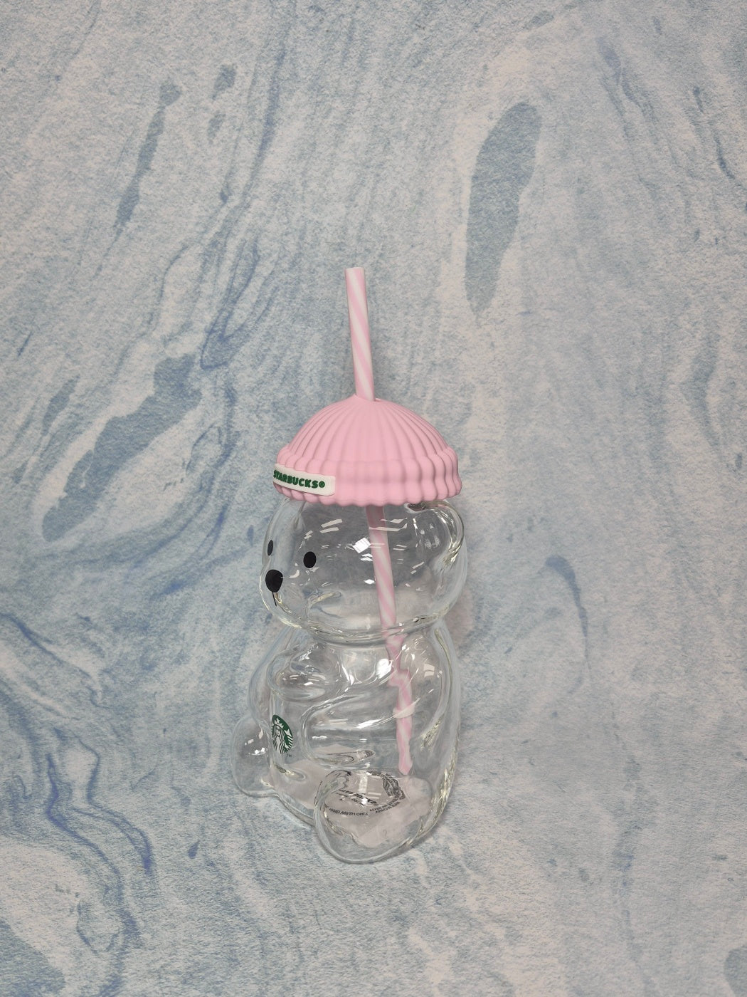 Starbucks Baby Pink Bearista Glass Cold Cup 591ml, Gift for Foreign Guests