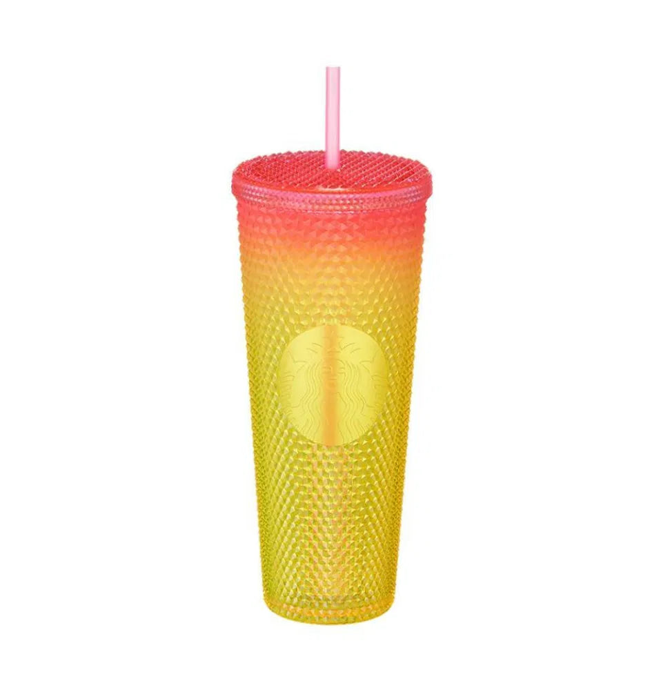 Starbucks 22 Summer Stud Pink Yellow Cold Cup 710ml