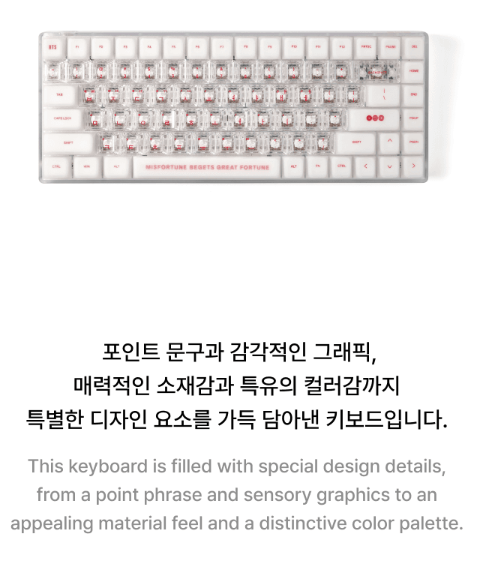 BTS Wired Keyboard WK-001 with C to C Cable and Keycap Puller K-POP