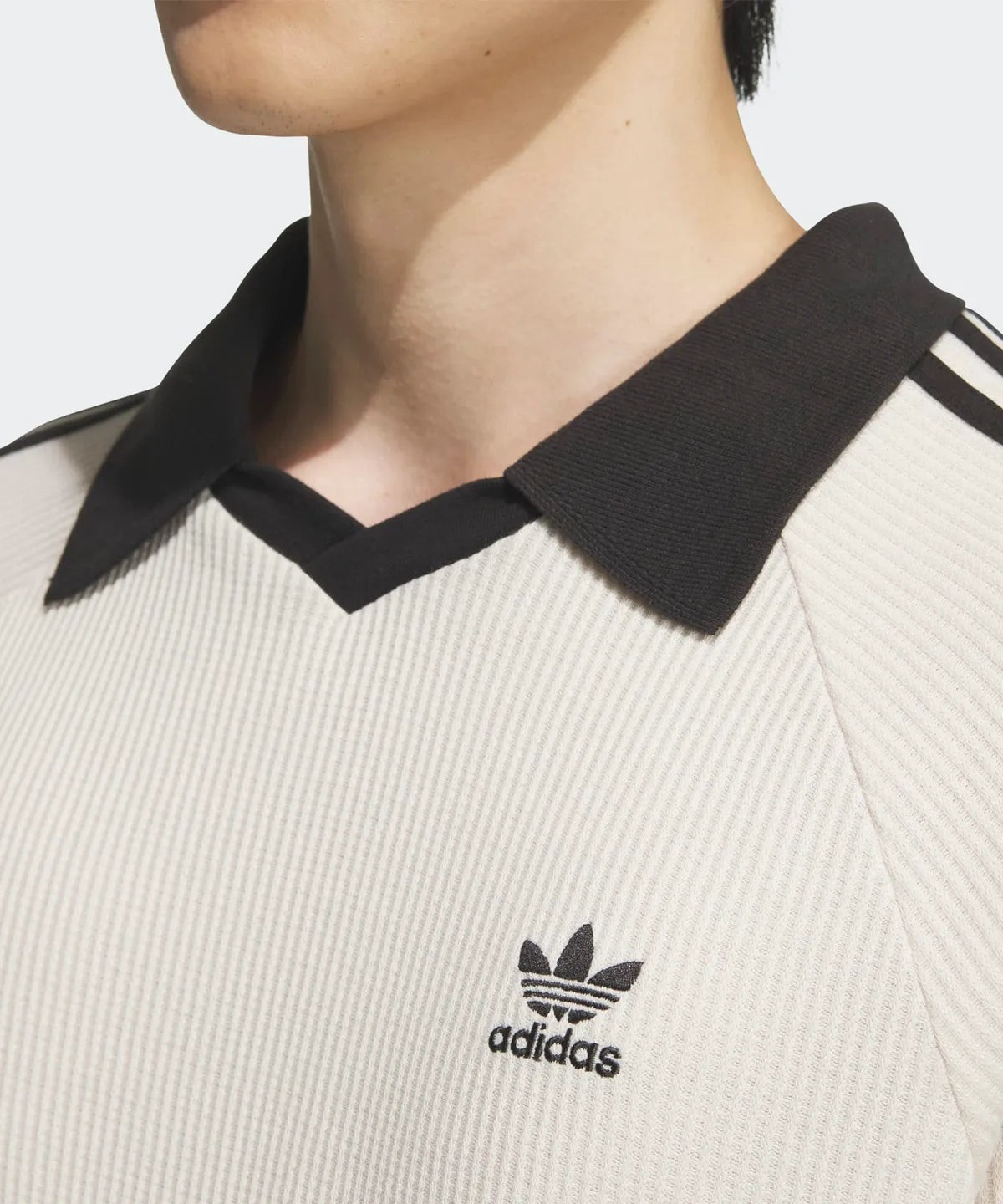 Adidas Waffle Short-Sleeved Polo Shirt - Wonder White JV9265