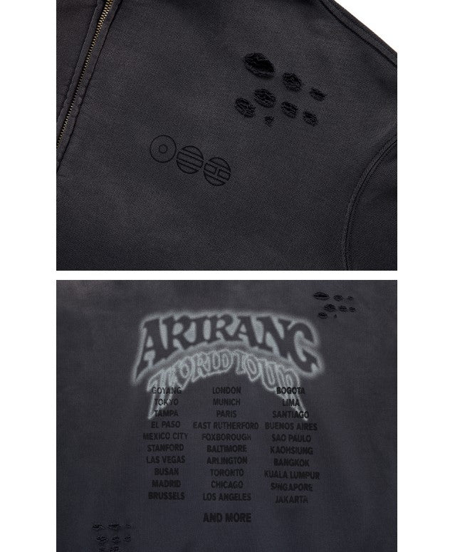 BTS Zip-up Hoodie Charcoal Authentic K-POP