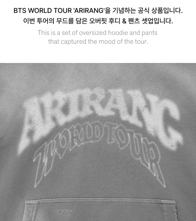 BTS Hoodie & Pants Set-up Gray Authentic K-POP