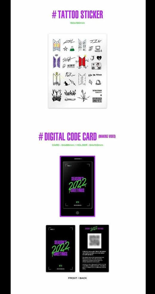 BTS 2022 Seasons Greetings Package K-POP