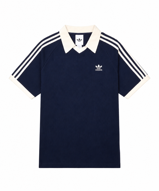 Adidas Waffle Short-Sleeved Polo Shirt - Navy KB5461