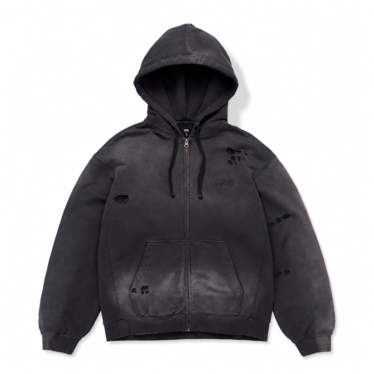BTS Zip-up Hoodie Charcoal Authentic K-POP