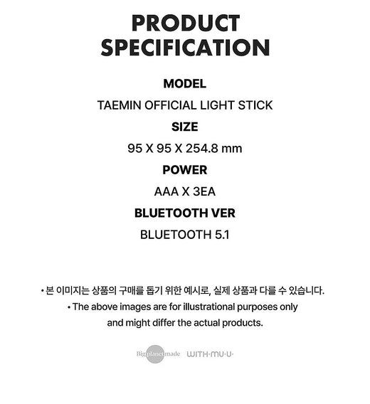 Shiny Taemin Official Light Stick + Bonus Photo Card K-POP
