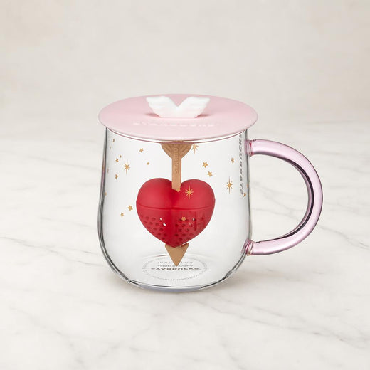 Starbucks Color Changing Tea Infuser Glass 414ml Heart 2021 Valentine