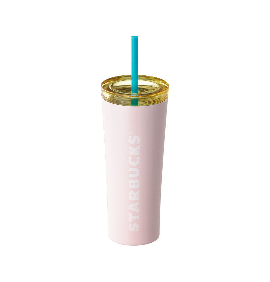 Starbucks SS Pineapple Fancy Wordmark Cold Cup 355ml Pink Straw