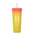 Starbucks 22 Summer Stud Pink Yellow Cold Cup 710ml