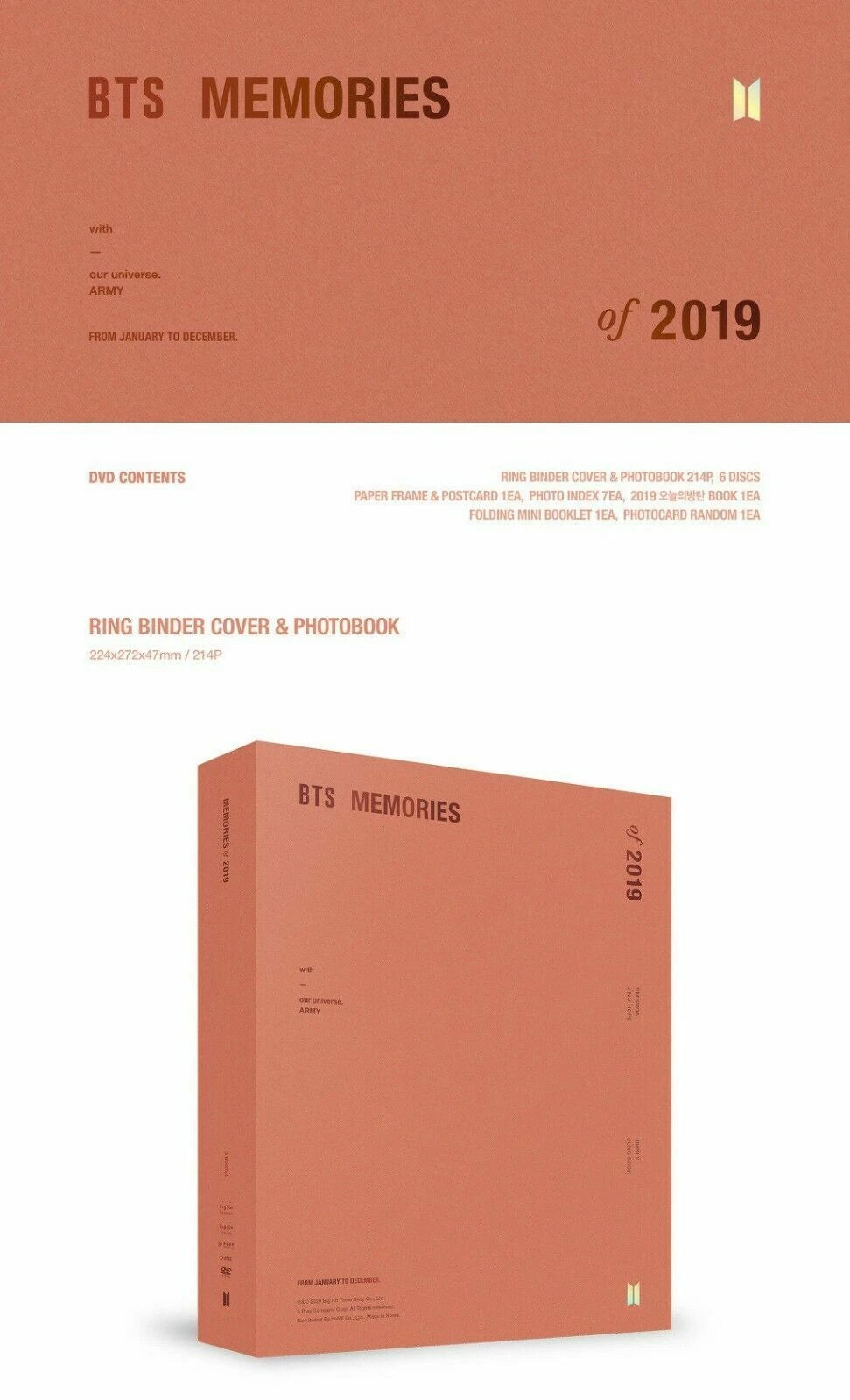 BTS Memories of 2019 DVD with Weverse Benefits K-POP