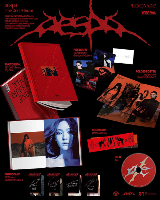 Aespa The 2nd Album LEMONADE WDA Ver. CD with Photo Book & Random Items