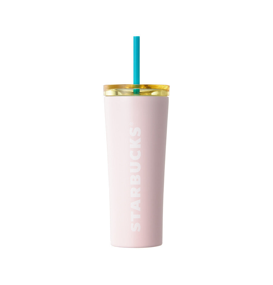 Starbucks SS Pineapple Fancy Wordmark Cold Cup 355ml Pink Straw
