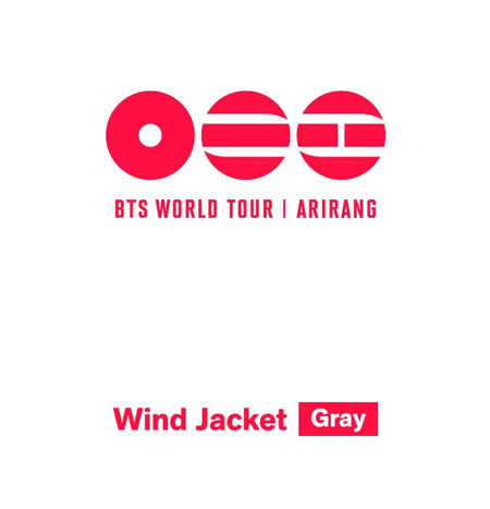 BTS Wind Jacket Gray Hoodie zip-up Authentic K-POP