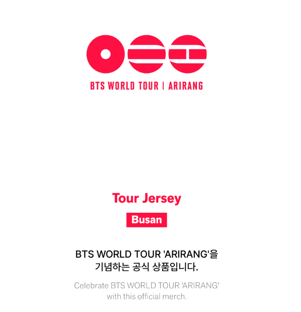 BTS Tour Jersey Busan Cycling Shirt Authentic K-POP