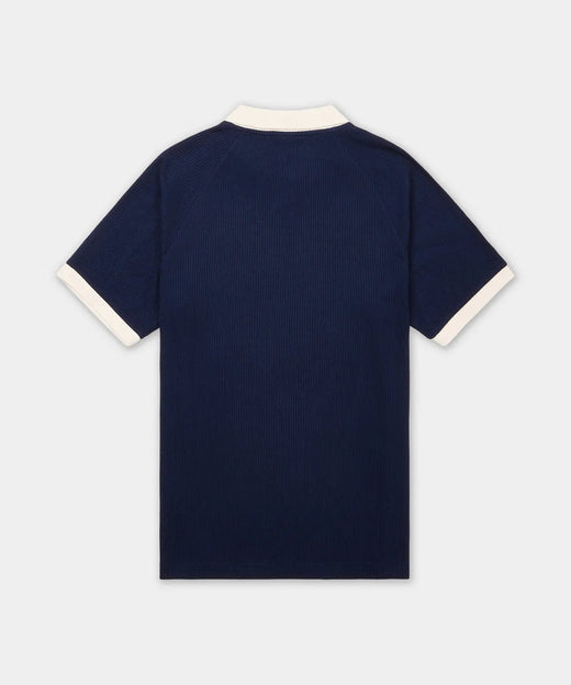 Adidas Waffle Short-Sleeved Polo Shirt - Navy KB5461