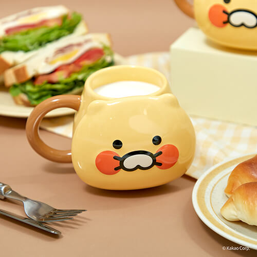 Kakao Friends Chunsik Face Mug Cat Shape Mug Merchandise