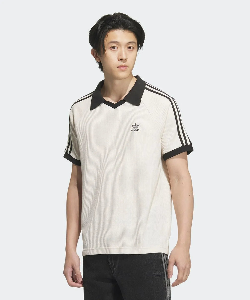 Adidas Waffle Short-Sleeved Polo Shirt - Wonder White JV9265