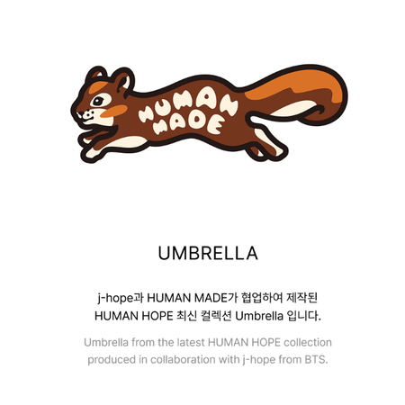 BTS Umbrella 100% Polyester Wood Handle 53cm Length K-POP