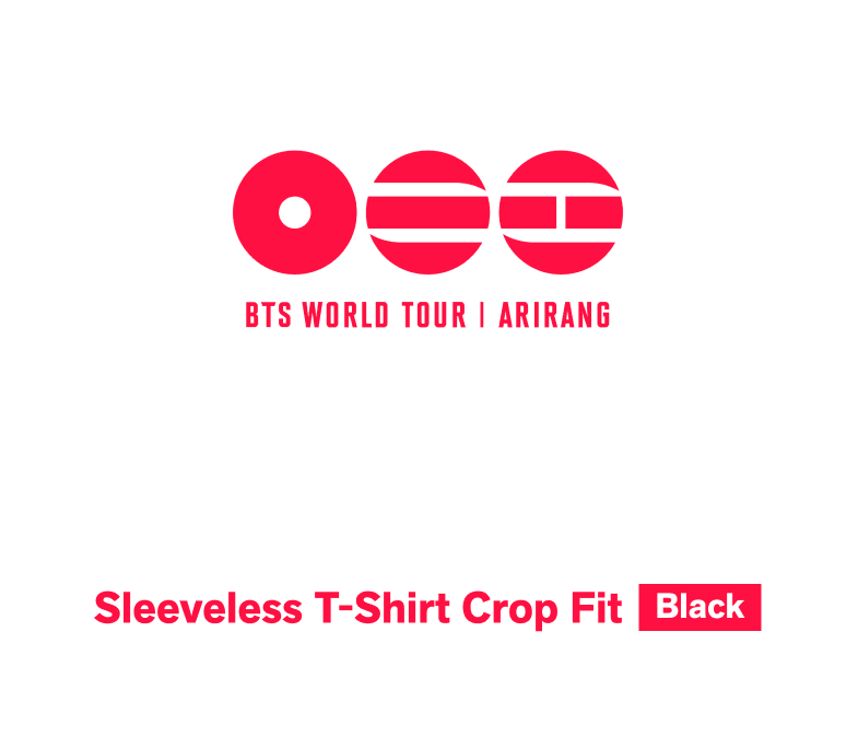 BTS Sleeveless T-Shirt Crop Fit Black Authentic K-POP