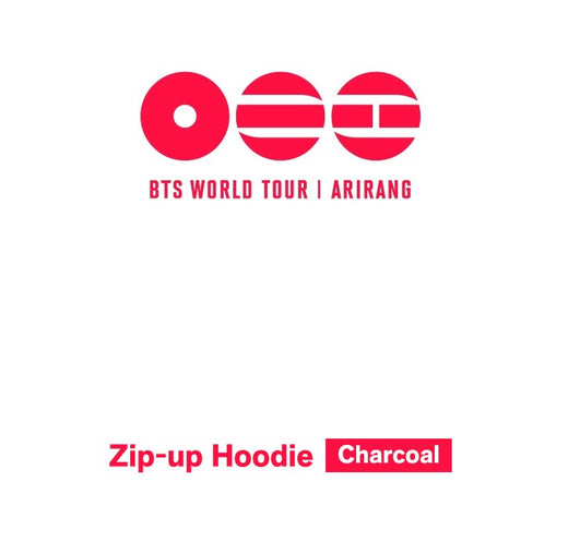 BTS Zip-up Hoodie Charcoal Authentic K-POP