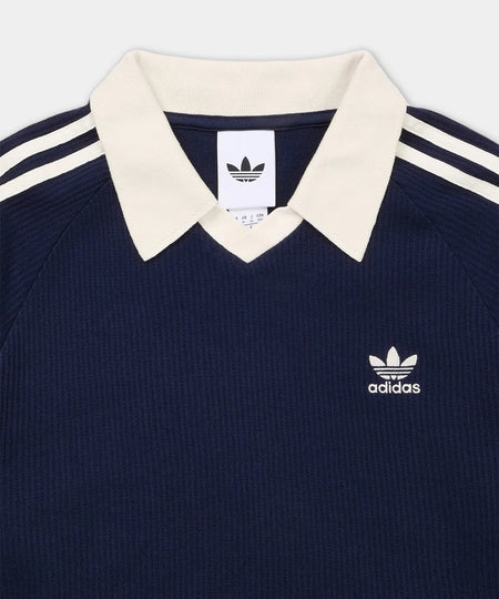 Adidas Waffle Short-Sleeved Polo Shirt - Navy KB5461