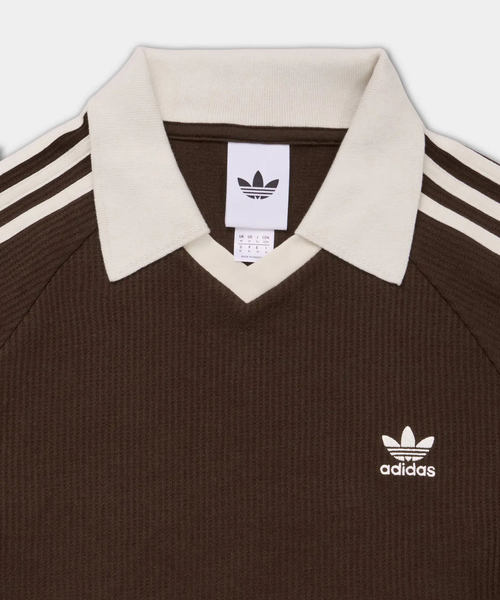 Adidas Waffle Short-Sleeved Polo Shirt - Dark Brown KB5462