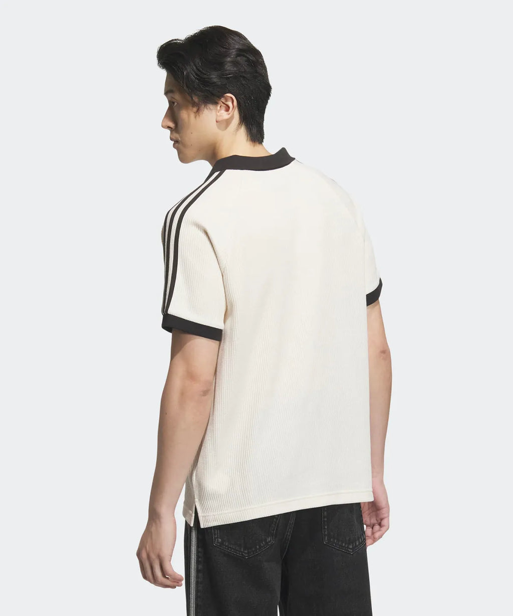 Adidas Waffle Short-Sleeved Polo Shirt - Wonder White JV9265