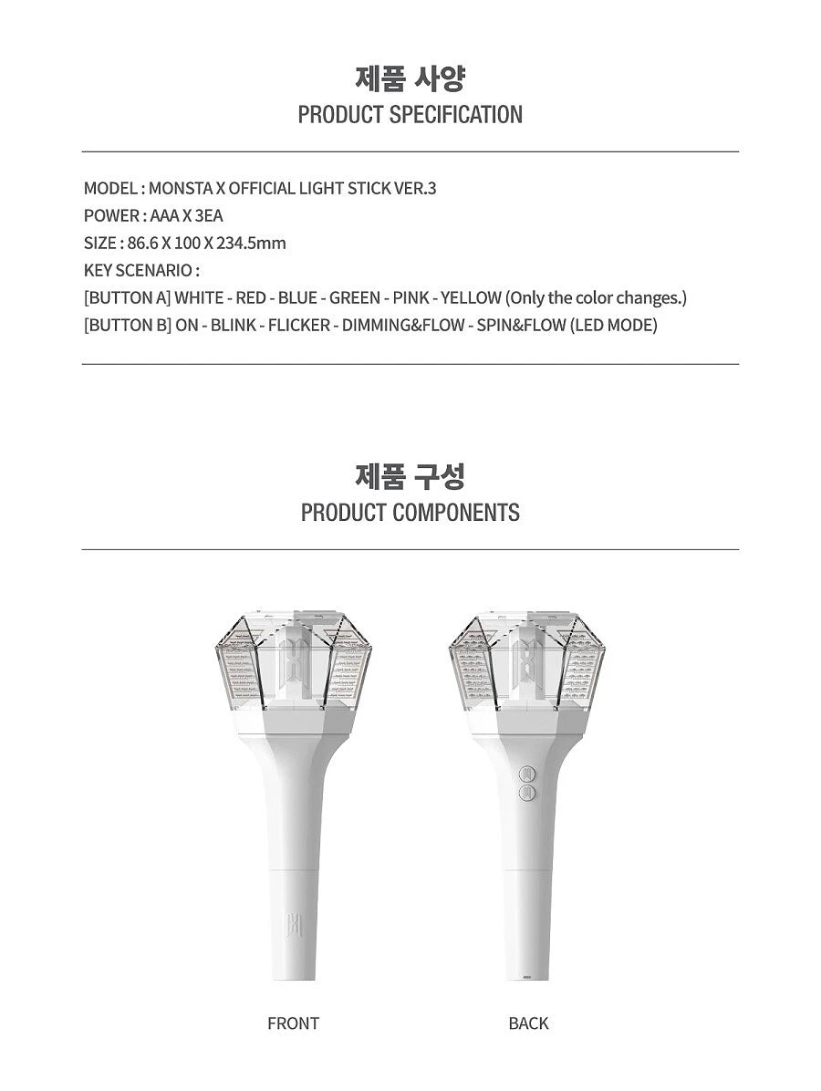 MONSTA X Official Light Stick VER.3 K-POP