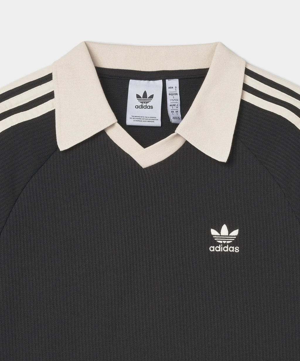 Adidas Waffle Short-Sleeved Polo Shirt - Black JV9266