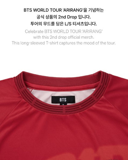 BTS Long Sleeve T-Shirt Red Authentic K-POP