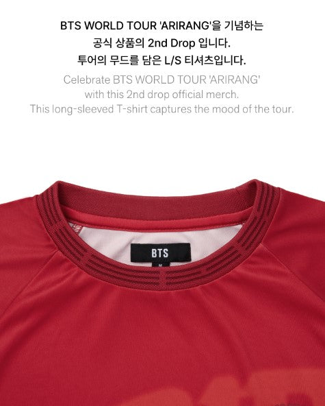 BTS Long Sleeve T-Shirt Red Authentic K-POP