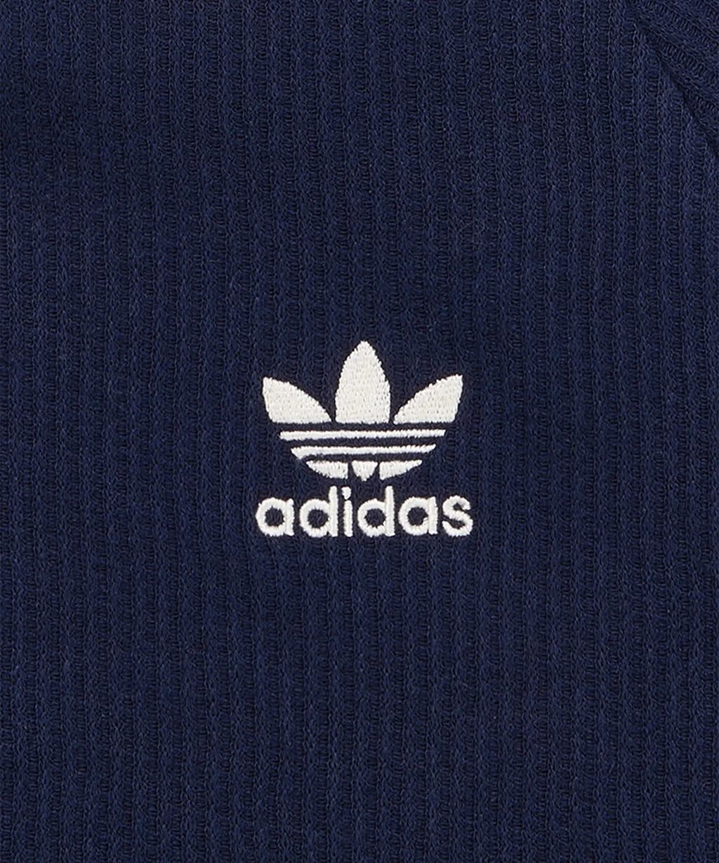 Adidas Waffle Short-Sleeved Polo Shirt - Navy KB5461