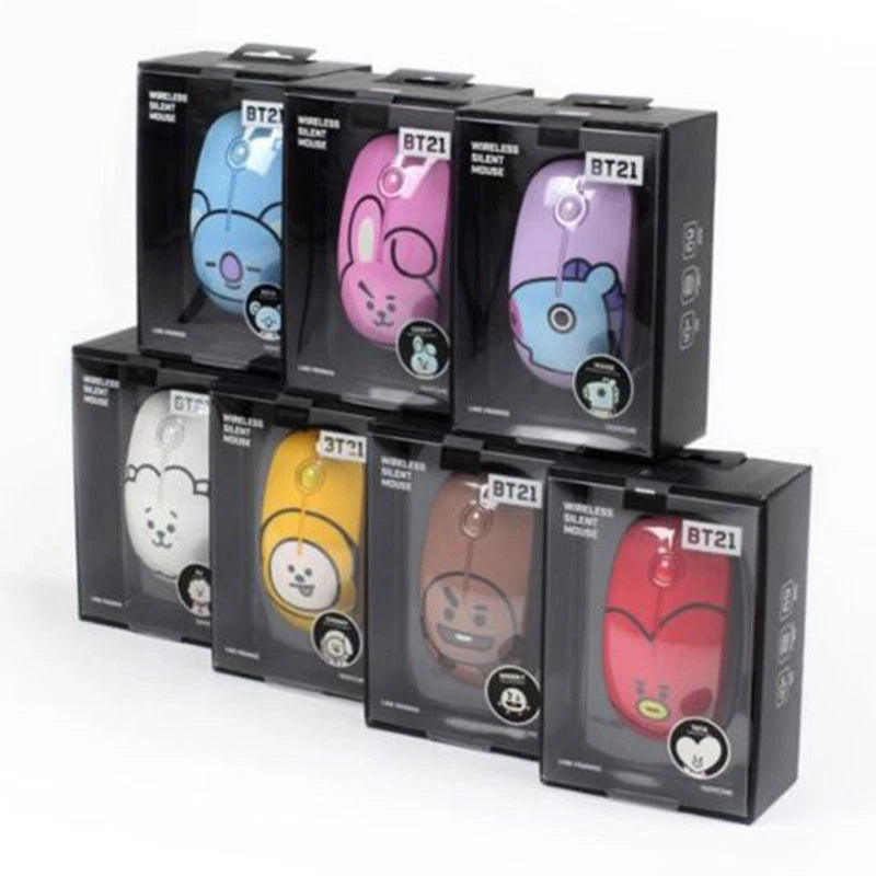 BTS BT21 Official Authentic Wireless Mouse Silent K-POP