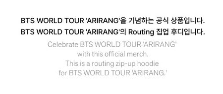 BTS Zip-up Hoodie Charcoal Authentic K-POP