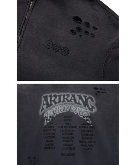 BTS Zip-up Hoodie Charcoal Authentic K-POP