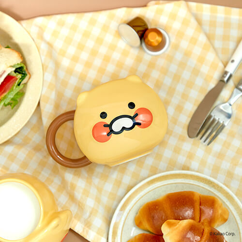 Kakao Friends Chunsik Face Mug Cat Shape Mug Merchandise