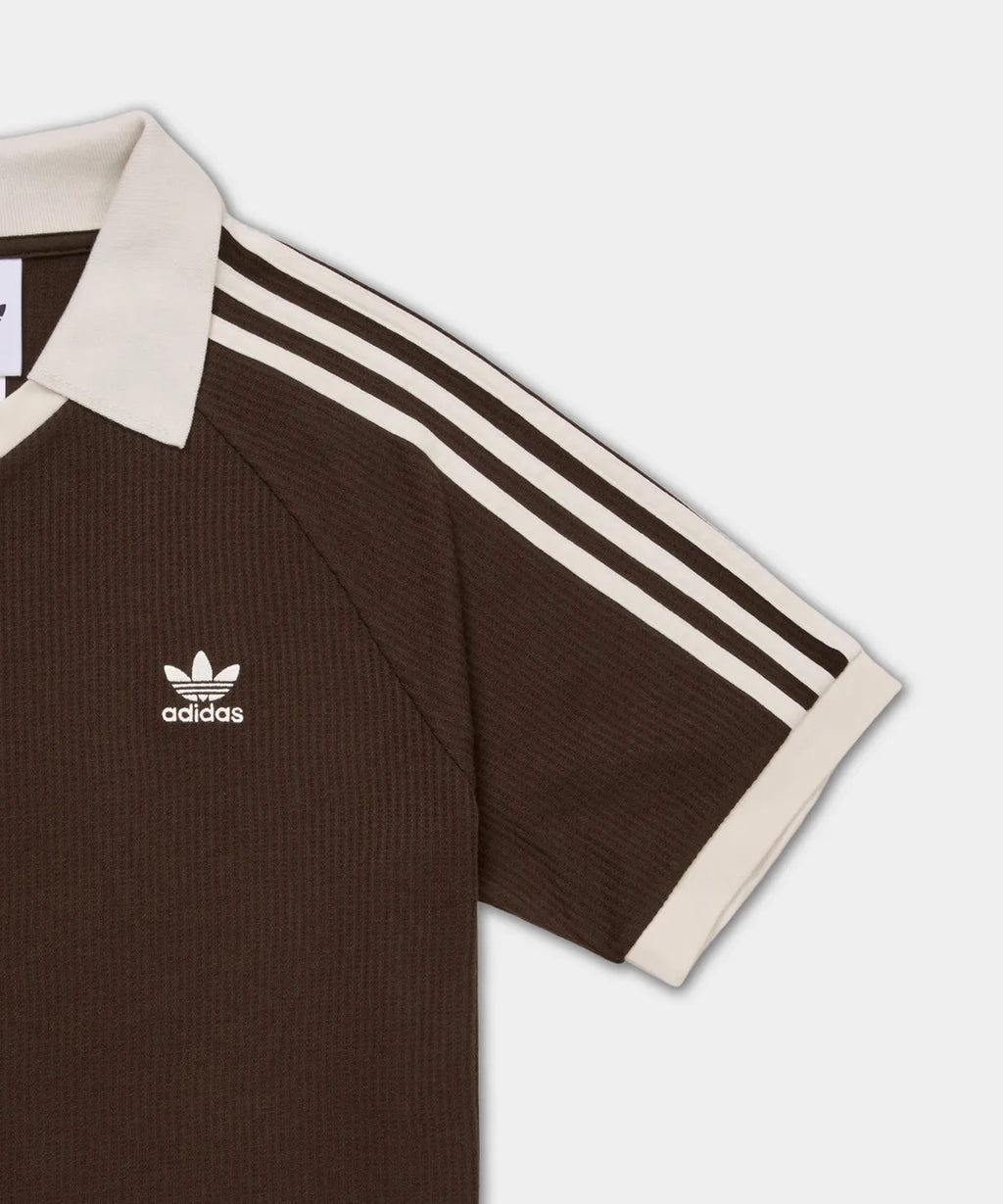 Adidas Waffle Short-Sleeved Polo Shirt - Dark Brown KB5462
