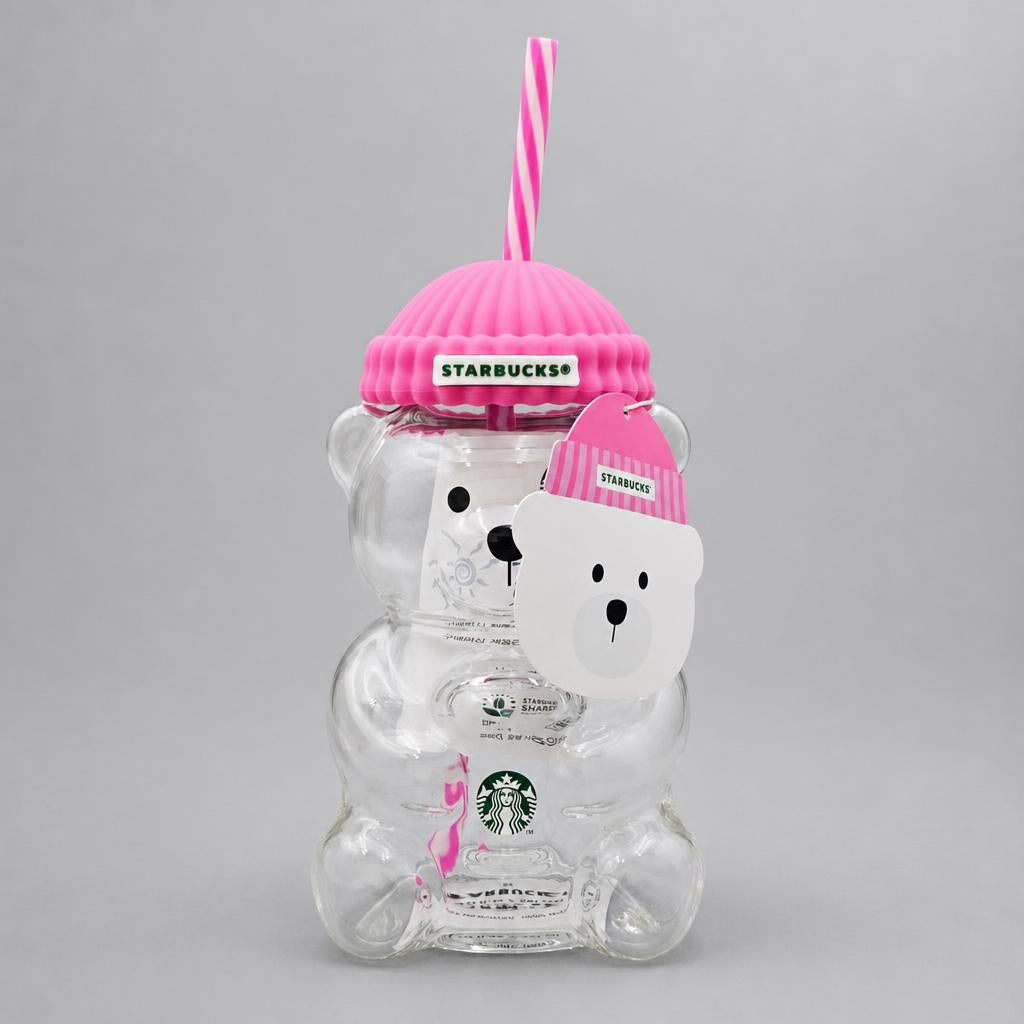 Starbucks Barbie Pink Bearista Glass Cold Cup 591ml