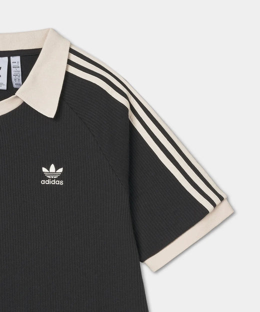 Adidas Waffle Short-Sleeved Polo Shirt - Black JV9266