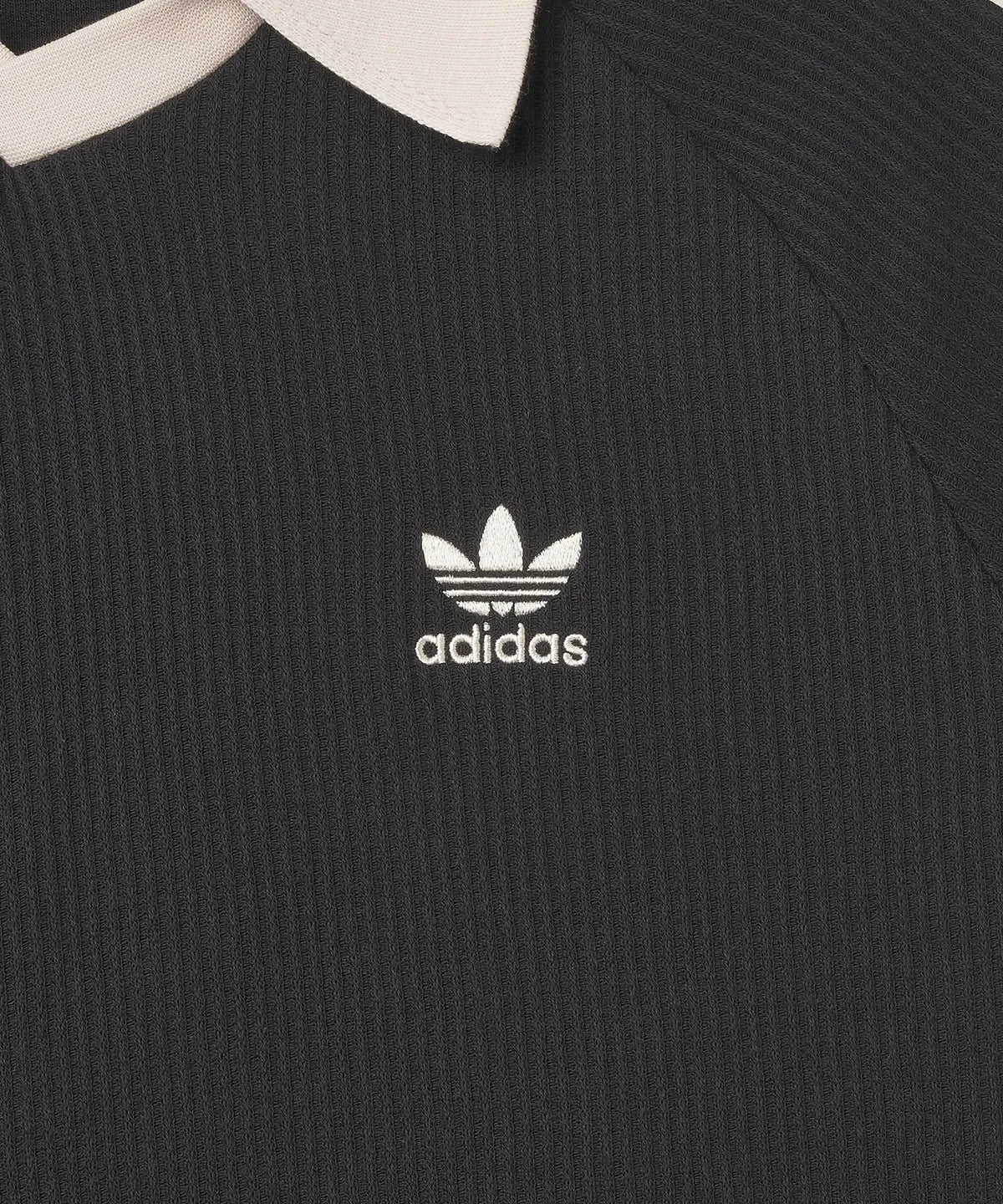 Adidas Waffle Short-Sleeved Polo Shirt - Black JV9266