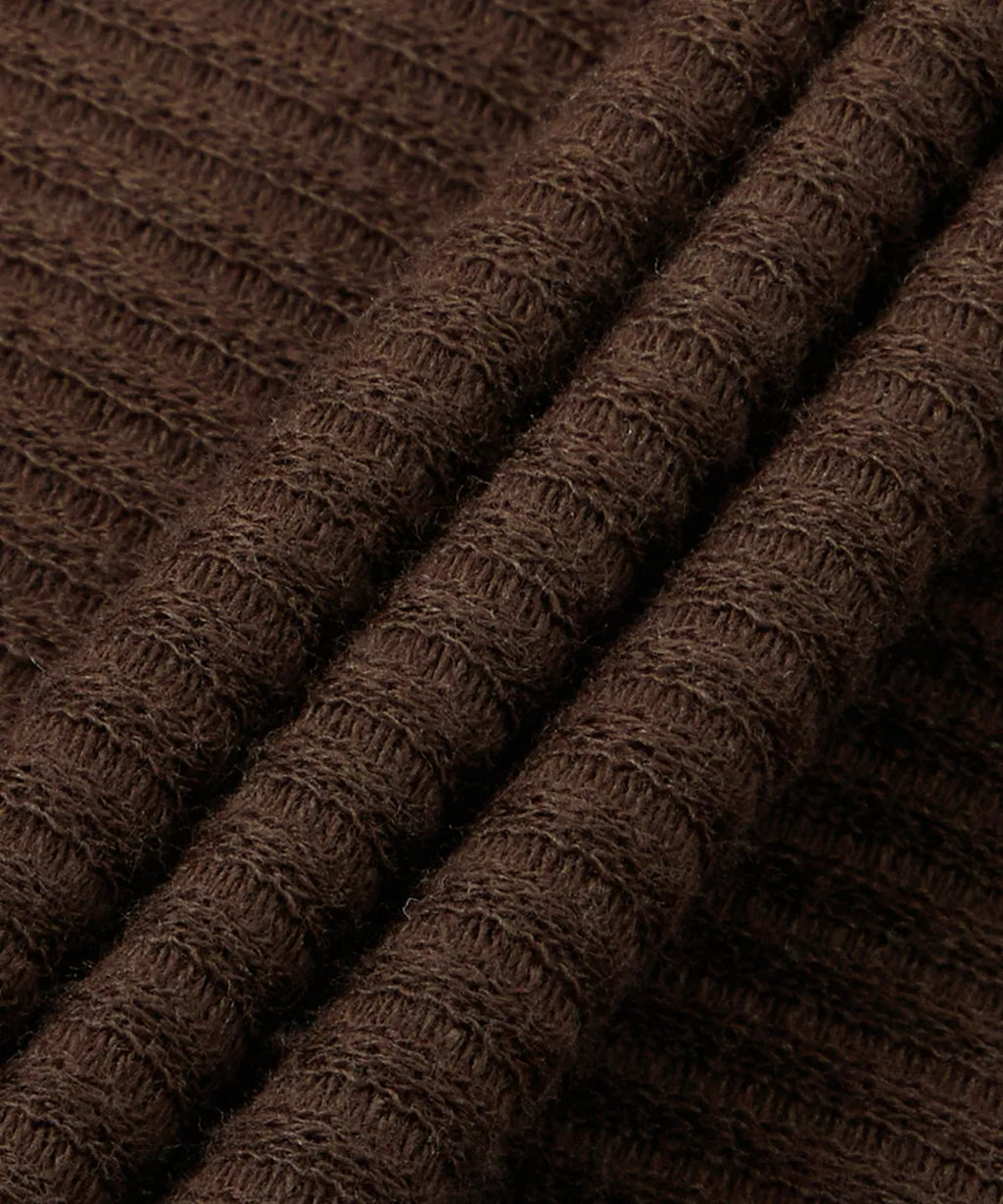 Adidas Waffle Short-Sleeved Polo Shirt - Dark Brown KB5462