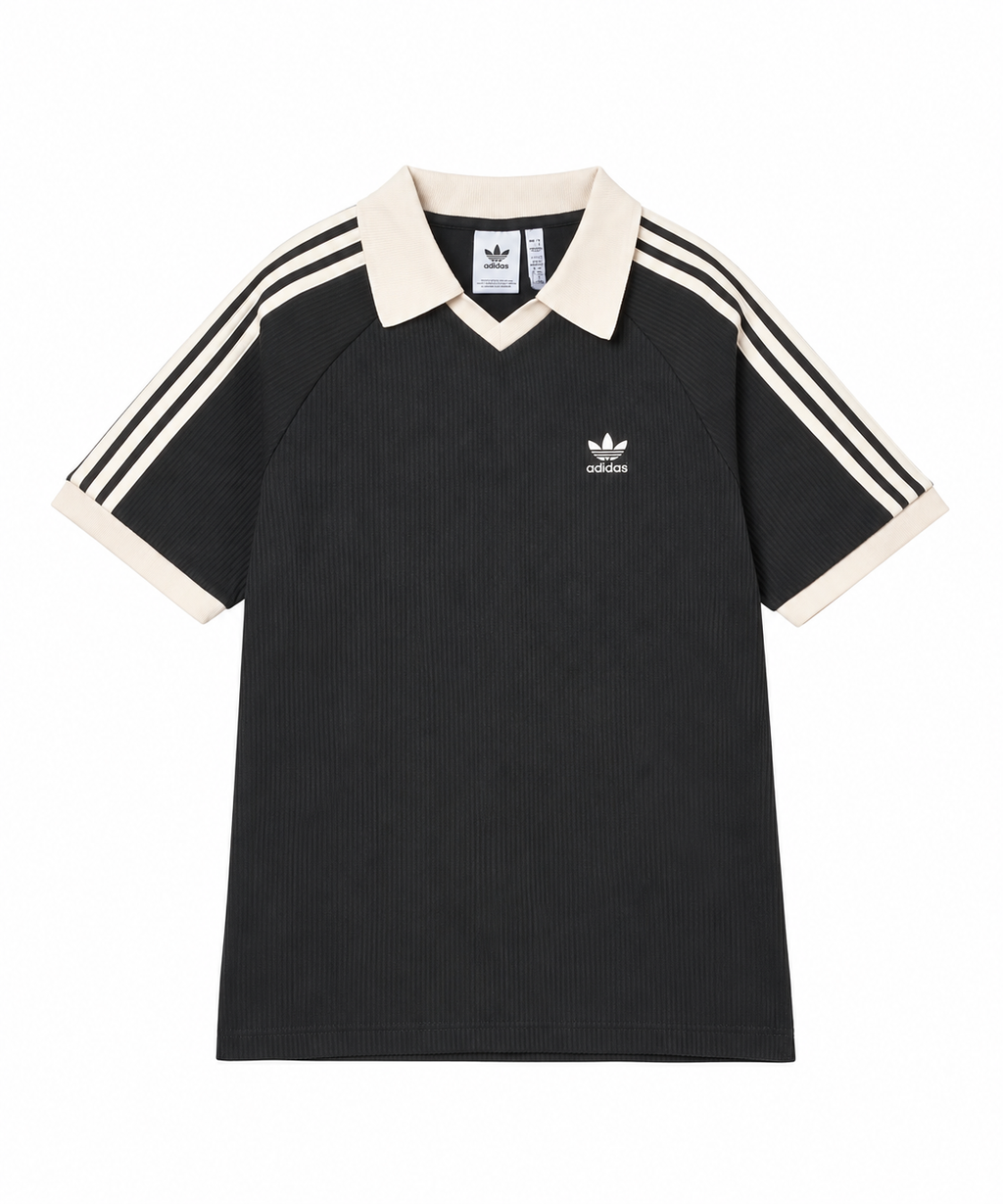 Adidas Waffle Short-Sleeved Polo Shirt - Black JV9266