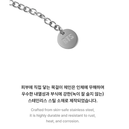 BTS Necklace Steel Chain Zinc Alloy Pendant K-POP